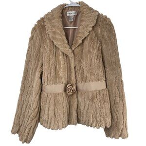 VTG Newport News Faux Plush Fur Jacket Blazer Lightweight Size 18
